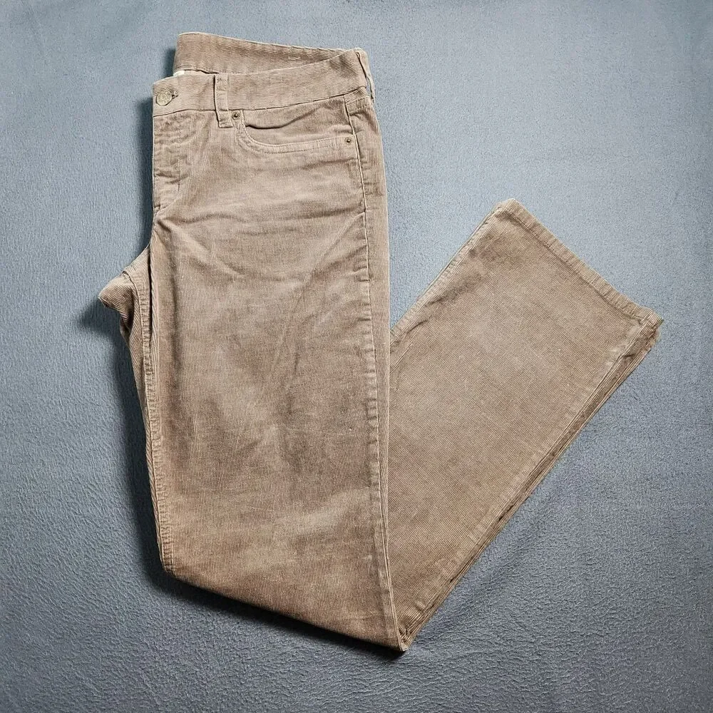 J. Crew Corduroy Pants Women 33T Brown Mid Rise Bootcut